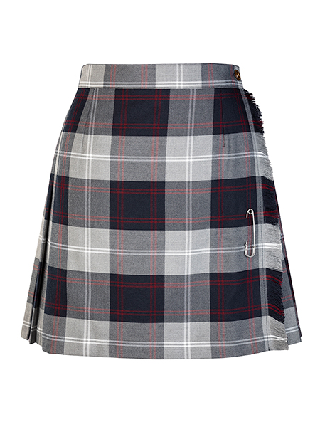 Grey/Navy/Red/White plaid x-kilt