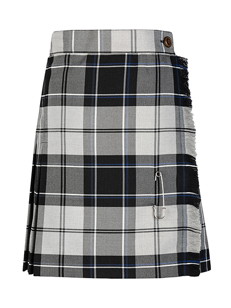 Black/Grey/White Plaid X-Kilt - Youth