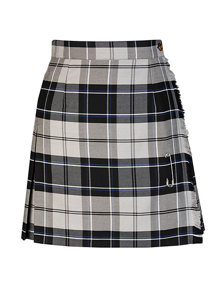 Black/Grey/White Plaid X-Kilt