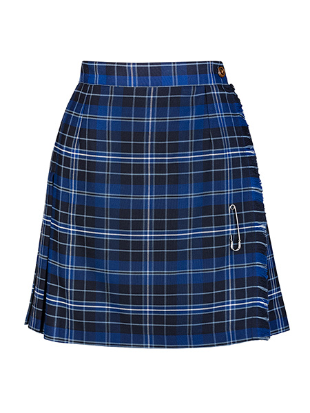 Navy/Powder Blue/White plaid x-kilt