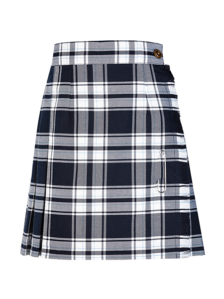 Navy/White/Powder Blue Plaid X-Kilt - Youth