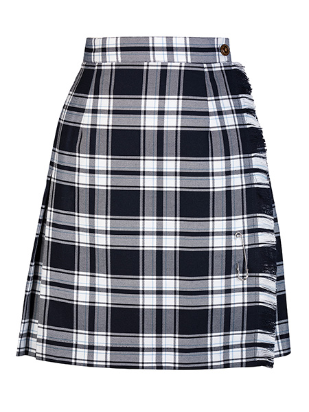 Navy/White/Powder Blue Plaid X-Kilt