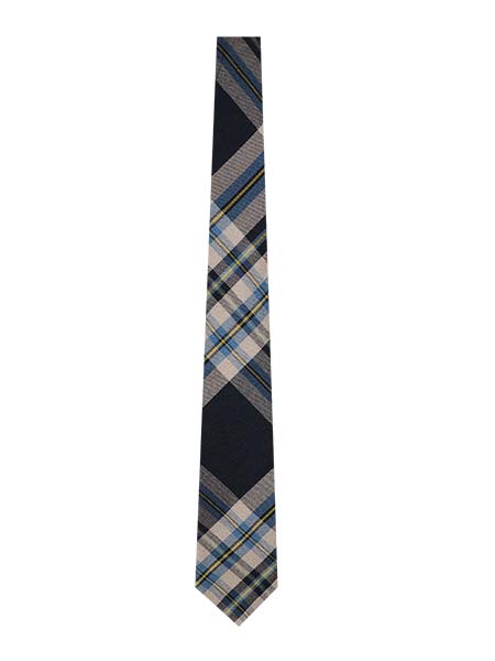 Navy/Camel/Powder Blue Plaid Tie