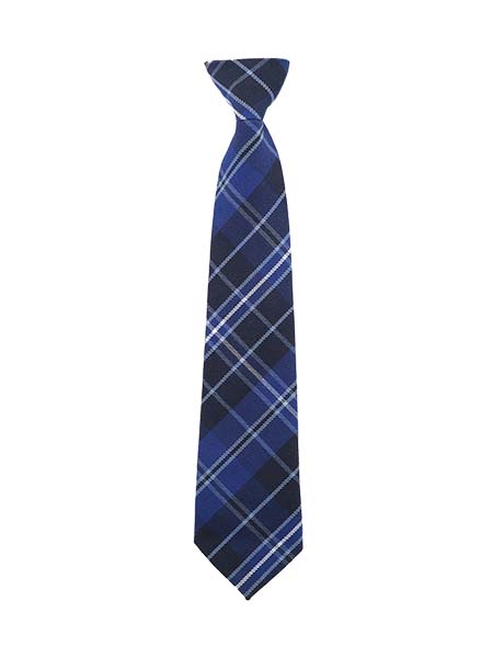Navy/Powder Blue/White Plaid Tie, Velcro Strap