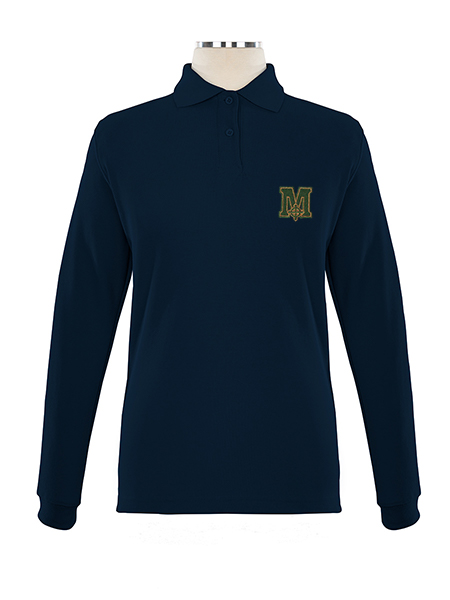 Long Sleeve Pique Embroidered Golf Shirt - Female