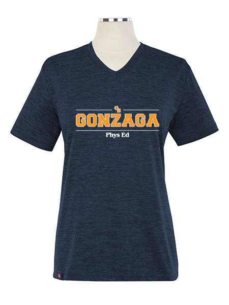 Heathered Short Sleeve Printed Performance V-Neck T-Shirt - Female