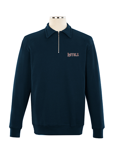 1/4 Zip Polo Embroidered Sweat Top - Unisex