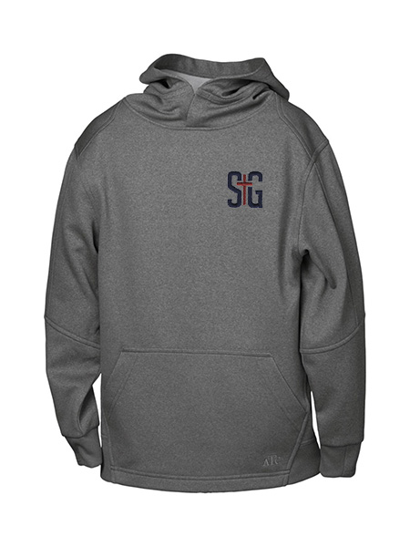 Kids Performance Embroidered Kangaroo Hoody - Unisex