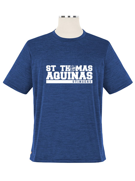 Heathered Short Sleeve Printed Performance Crewneck T-Shirt - Unisex