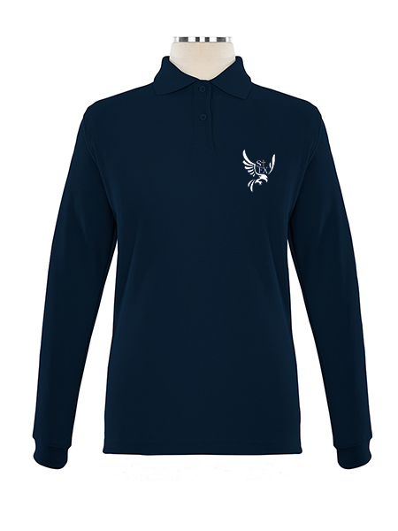 Long Sleeve Pique Embroidered Golf Shirt - Female