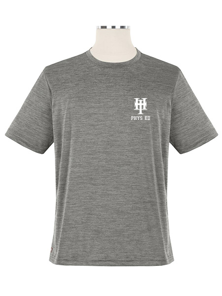 Heathered Short Sleeve Printed Performance Crewneck T-Shirt - Unisex