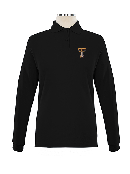 Long Sleeve Pique Embroidered Golf Shirt - Female