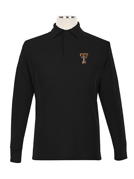 Long Sleeve Pique Embroidered Golf Shirt - Unisex