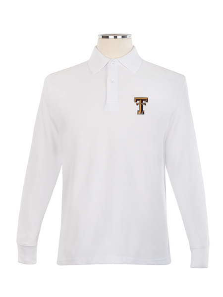 Long Sleeve Pique Embroidered Golf Shirt - Unisex