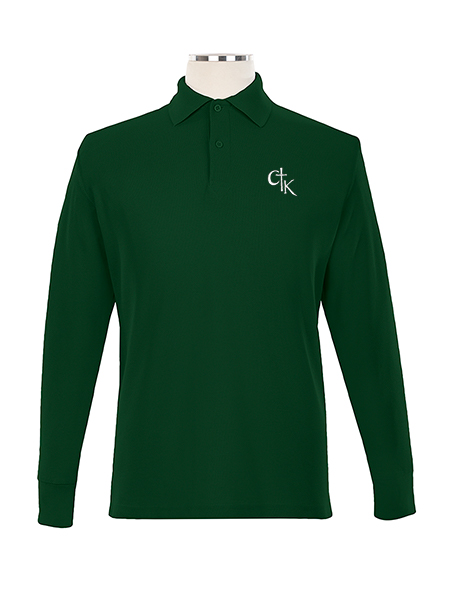 Long Sleeve Pique Embroidered Golf Shirt - Unisex