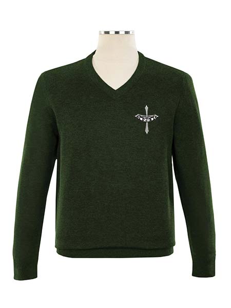 Embroidered V-Neck Pullover