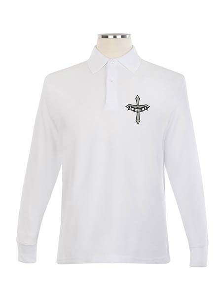 Long Sleeve Embroidered Polo Shirt