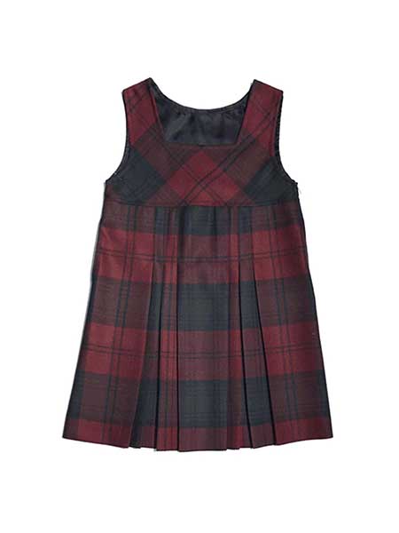 Maroon/Green/Navy Plaid Scoopneck Bib Top Tunic