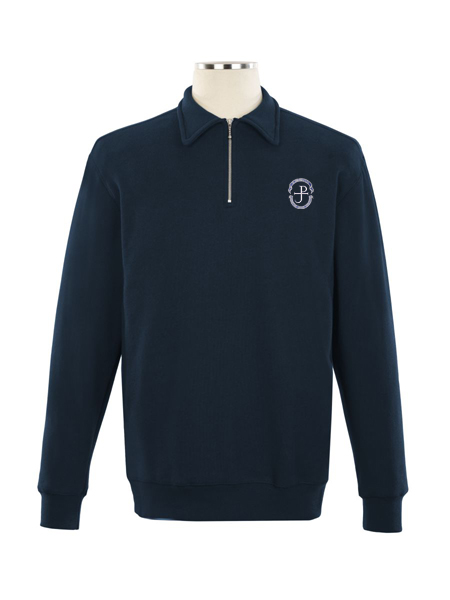 1/4 Zip Polo Embroidered Sweat Top - Unisex