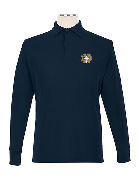 Long Sleeve Pique Embroidered Golf Shirt - Unisex