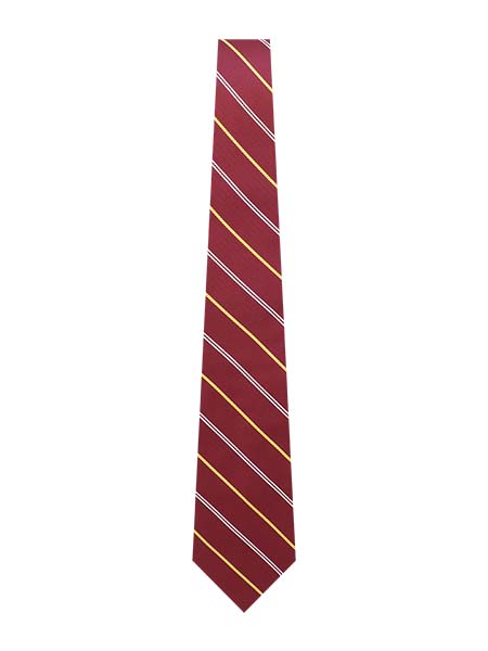 Maroon with Gold/Silver Stripes Tie