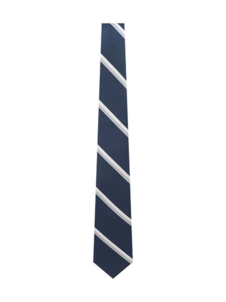 Navy with Light/Dark Grey Stripes Tie, Velcro Strap