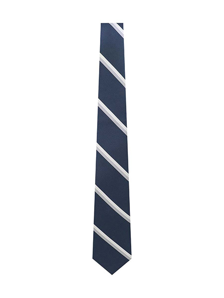 Navy with Light/Dark Grey Stripes Clip-On Tie