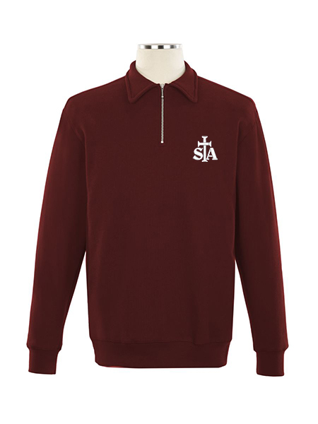 1/4 Zip Polo Embroidered Sweat Top - Unisex