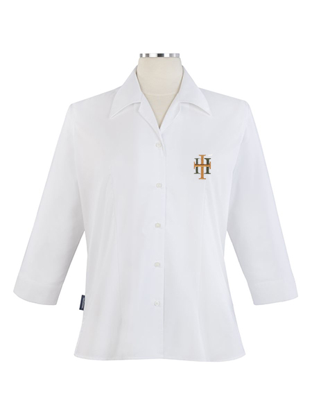 3/4 Sleeve French Cut Embroidered Blouse - Female
