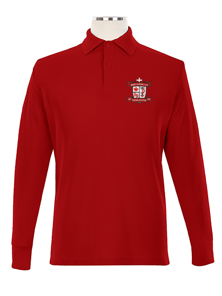 Long Sleeve Pique Embroidered Golf Shirt - Unisex