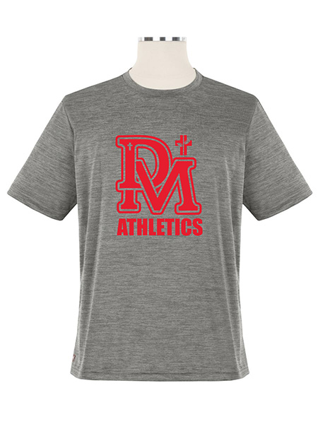 Heathered Short Sleeve Printed Performance Crewneck T-Shirt - Unisex