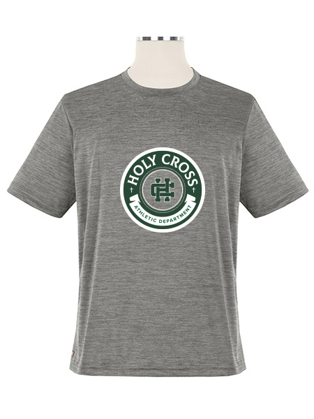 Heathered Short Sleeve Printed Performance Crewneck T-Shirt - Unisex