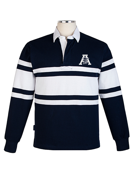 Long Sleeve Navy/White Embroidered Rugby - Unisex