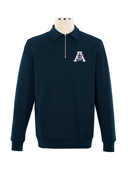 1/4 Zip Polo Embroidered Sweat Top - Unisex