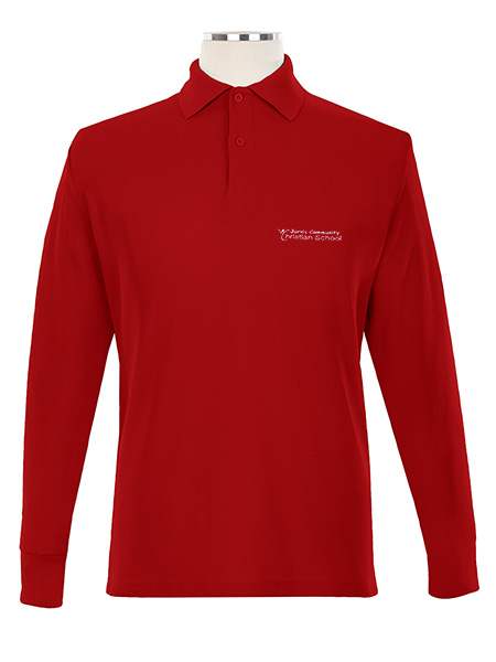 Long Sleeve Pique Embroidered Golf Shirt - Unisex