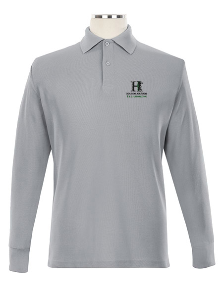 Long Sleeve Pique Embroidered Golf Shirt - Unisex