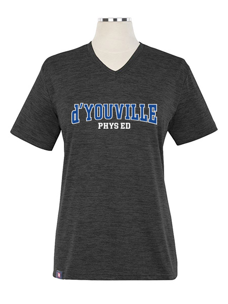 Heathered Short Sleeve Printed Performance V-Neck T-Shirt - Female