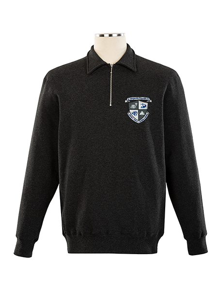 1/4 Zip Polo Embroidered Sweat Top - Unisex