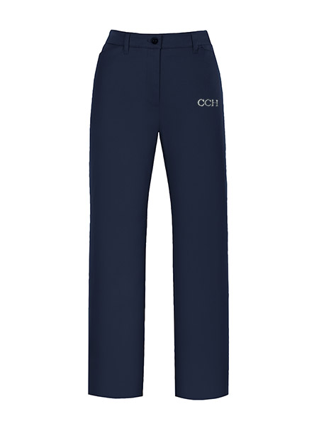Flat Front Embroidered Casual Pant - Female