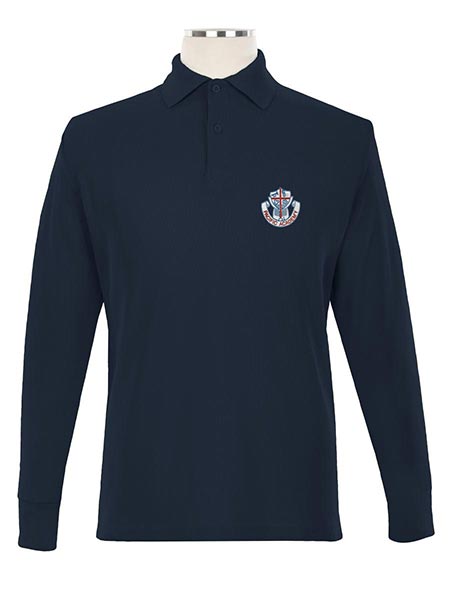 Long Sleeve Embroidered Polo Shirt