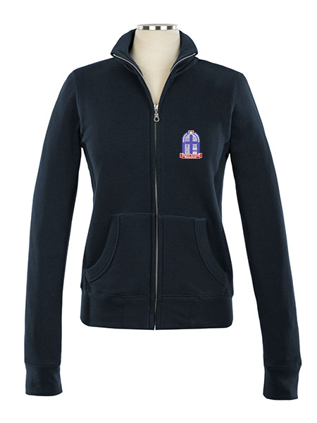 Full Zip Embroidered Sweat Top - Female