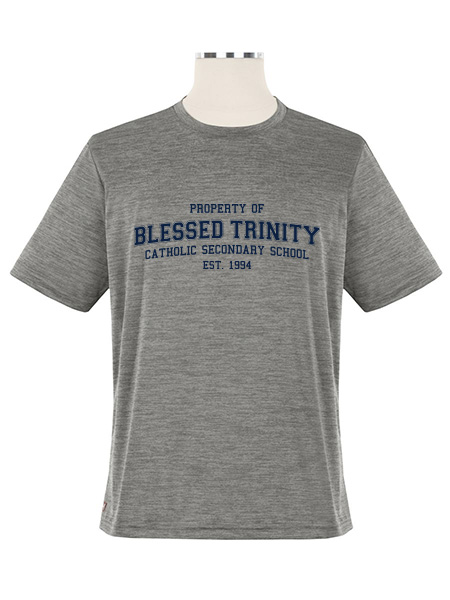 Heathered Short Sleeve Printed Performance Crewneck T-Shirt - Unisex