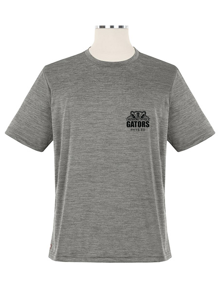 Heathered Short Sleeve Printed Performance Crewneck T-Shirt - Unisex