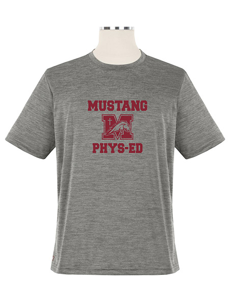 Heathered Short Sleeve Printed Performance Crewneck T-Shirt - Unisex