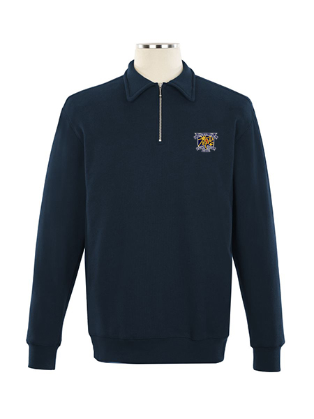 1/4 Zip Polo Embroidered Sweat Top - Unisex