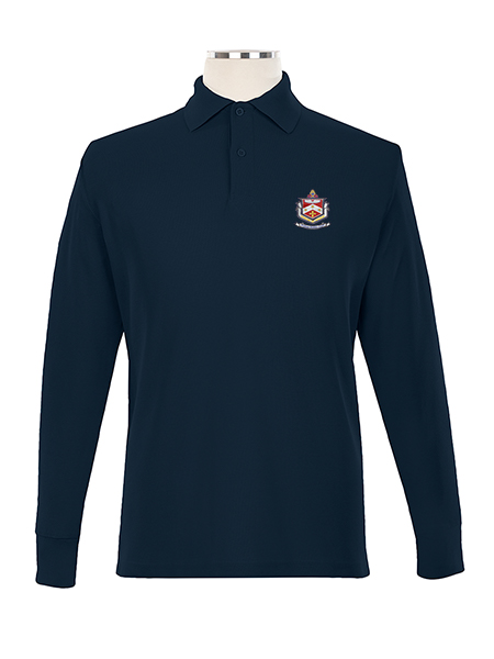 Long Sleeve Pique Embroidered Golf Shirt - Unisex