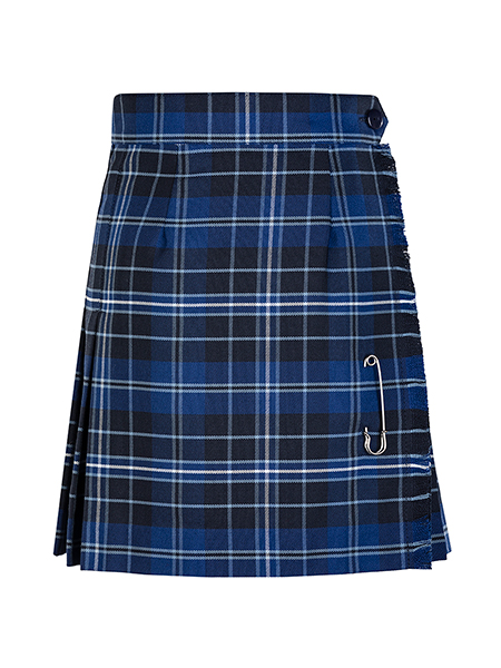 Navy/Powder Blue/White Plaid Kilt - Youth