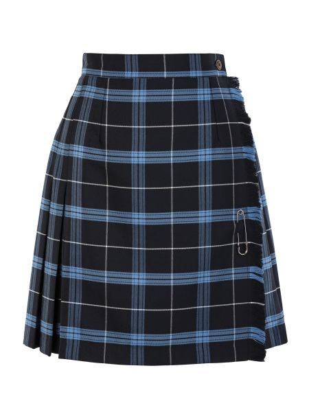 Navy Double Blue Plaid Kilt