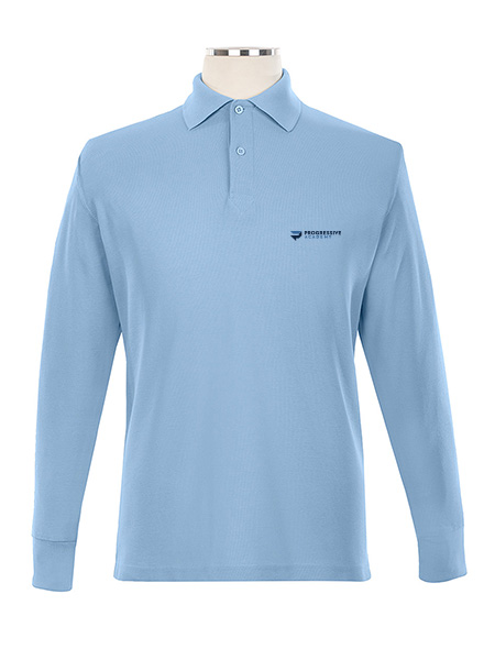 Long Sleeve Pique Embroidered Golf Shirt - Unisex