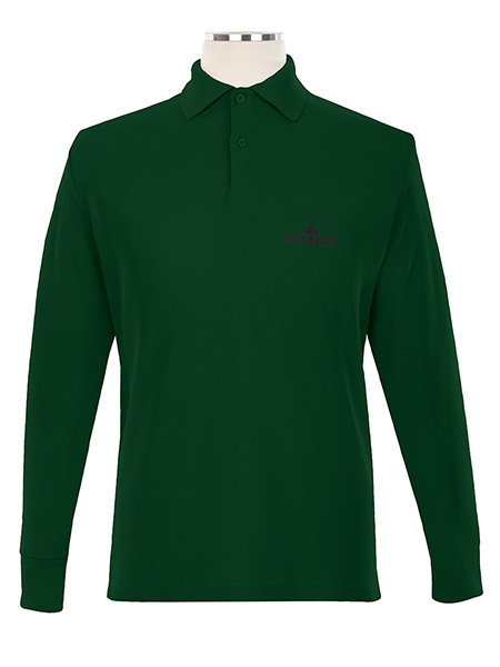 Long Sleeve Pique Embroidered Golf Shirt - Unisex